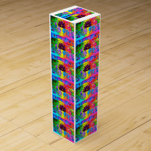 hippie psychedelic wine gift box