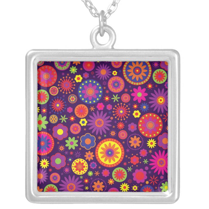 Hippie Purple Rainbow Flowers Jewelry