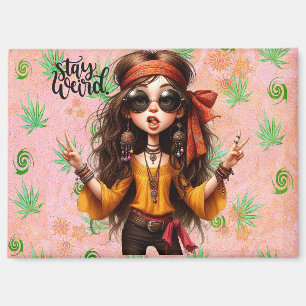 Hippie Quirky Stay Weird Magnet