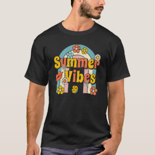 Hippie Retro Boho Summer Vibes Vintage Rainbow Flo T-Shirt