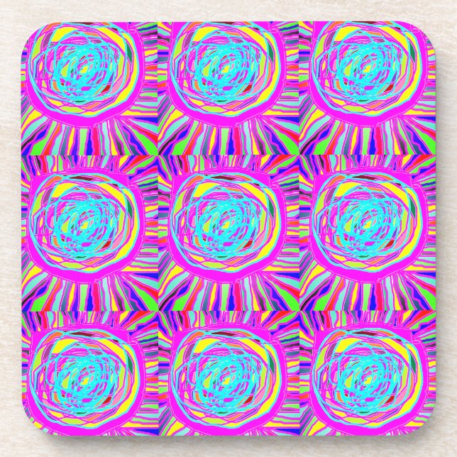 Hippie Retro chill out absract art Beverage Coaster (Front)