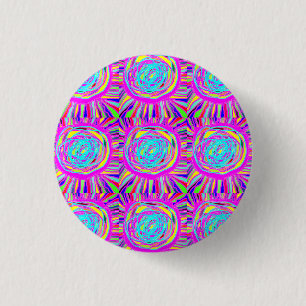 Hippie Retro chill out absract art Button