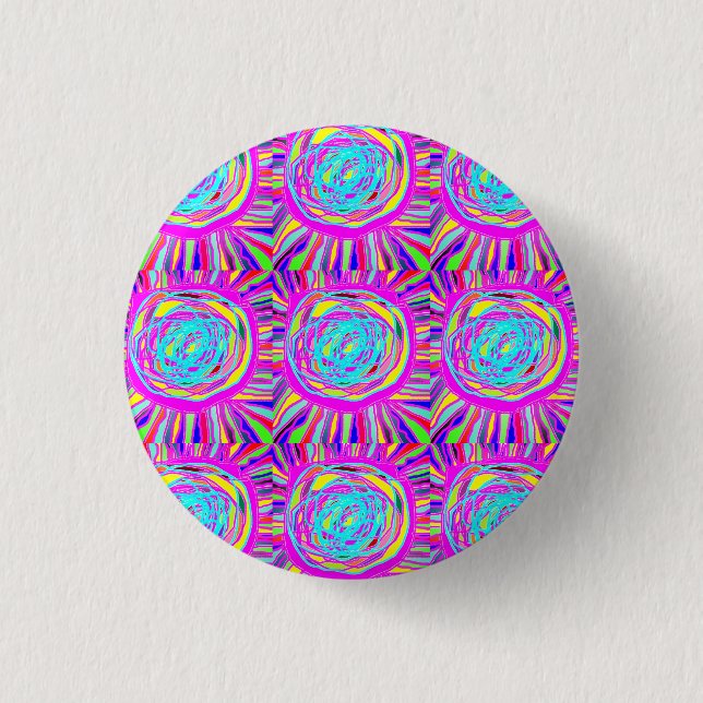 Hippie Retro chill out absract art Button (Front)