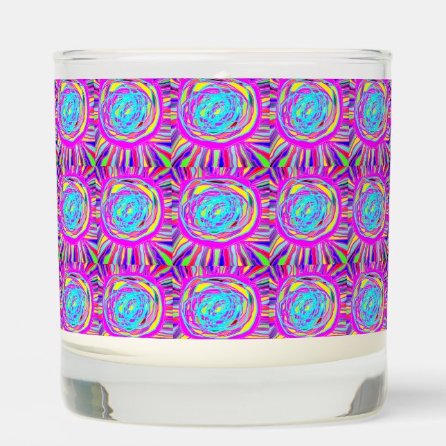 Hippie Retro chill out absract art Scented Candle (Front)