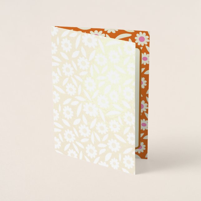 Hippie retro daisy floral baby shower  invitation  (Front)