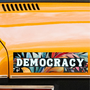 Hippie Retro Groovy Democracy Political Politics Bumper Sticker