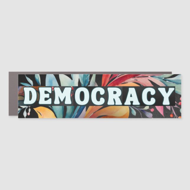 Hippie Retro Groovy Democracy Political Politics Car Magnet (Front)