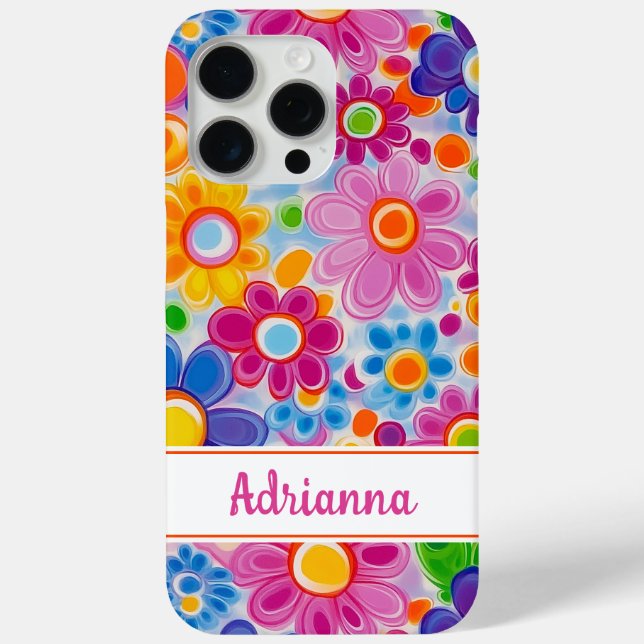 Hippie Retro Groovy Floral Personalized Case-Mate iPhone Case (Back)