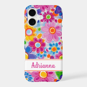 Hippie Retro Groovy Floral Personalized iPhone 17 Case
