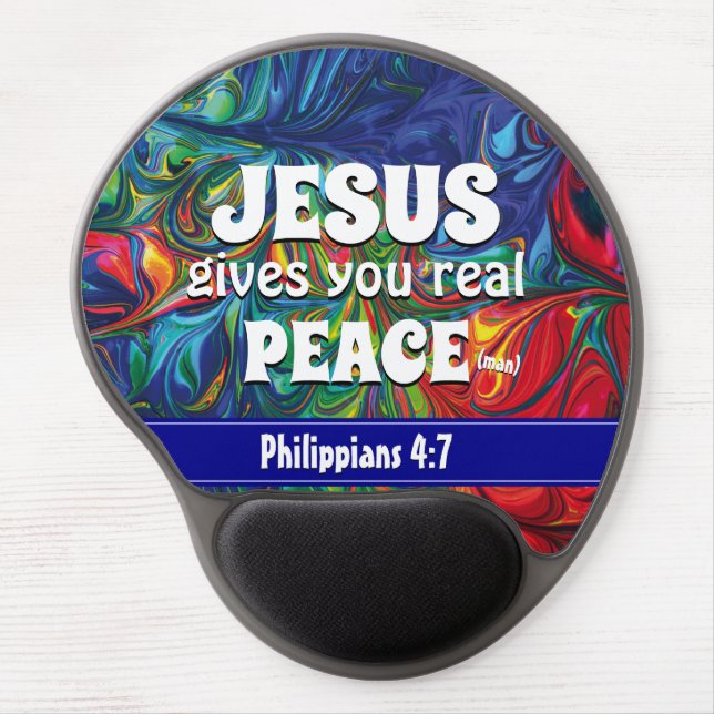 HIPPIE RETRO PSYCHEDELIC Scripture Personalized Gel Mouse Pad (Front)