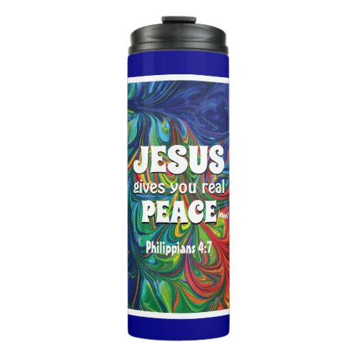 HIPPIE RETRO PSYCHEDELIC Scripture Personalized Thermal Tumbler