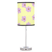 Hippie Retro Purple Yellow Flower Y2K Pattern Table Lamp (Back)