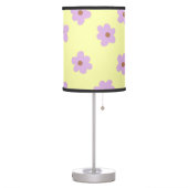 Hippie Retro Purple Yellow Flower Y2K Pattern Table Lamp (Left)