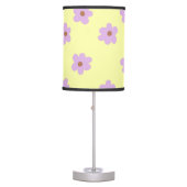 Hippie Retro Purple Yellow Flower Y2K Pattern Table Lamp (Front)