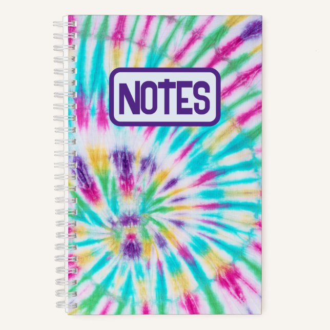 Hippie Retro Tie Dye Notebook (Front)