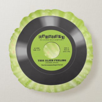 Hippie retro ufo faux vinyl record single green