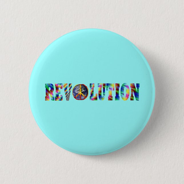 Hippie Revolution Pinback Button (Front)