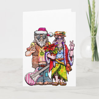 Hippie Santa Couple Card