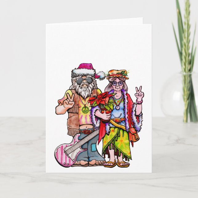 Hippie Santa Couple Card (Front)