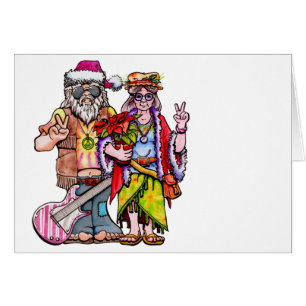 Hippie Santa Couple Cards