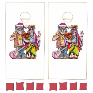 Hippie Santa Couple Cornhole Set