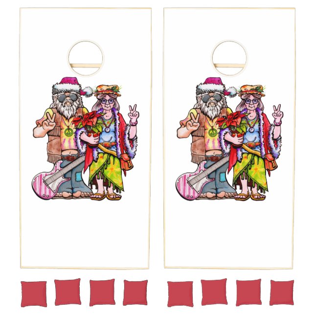 Hippie Santa Couple Cornhole Set (Set)