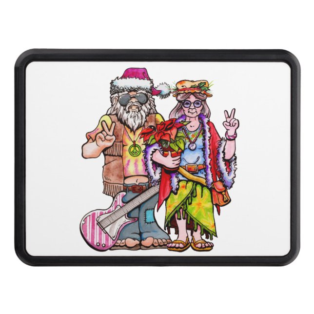 Hippie Santa Couple Hitch Cover (Front)