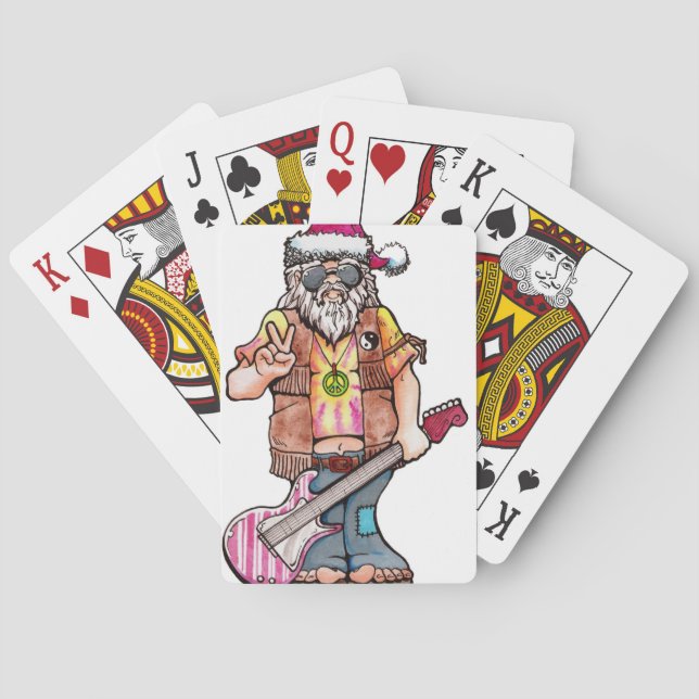 Hippie Santa Poker Cards (Back)