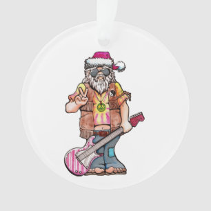 Hippie Santa says Cool Yule! Ornament