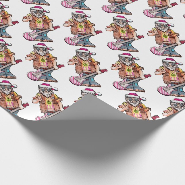 Hippie Santa Wrapping Paper (Corner)