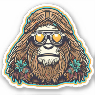 Hippie Sasquatch Vinyl Sticker