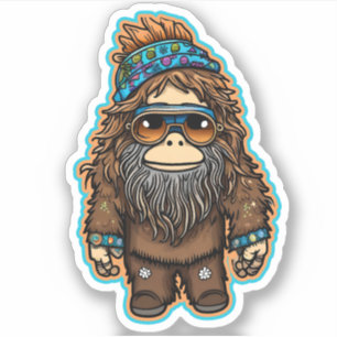 Hippie Sasquatch Vinyl Sticker