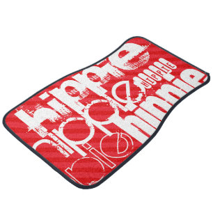 Hippie; Scarlet Red Stripes Car Mat