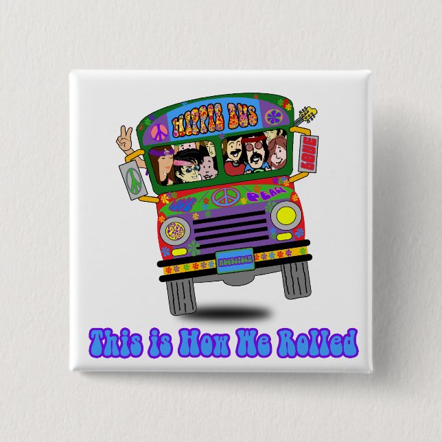 Hippie School Bus Button (Front)