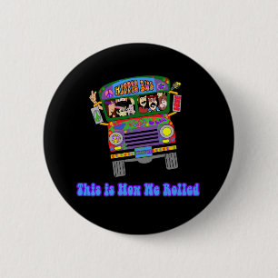 Hippie School Bus Button