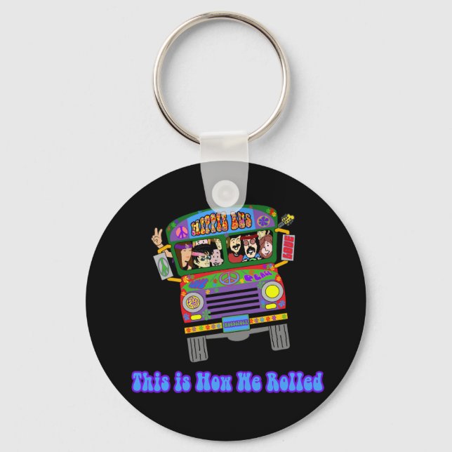 Hippie School Bus Keychain (Front)