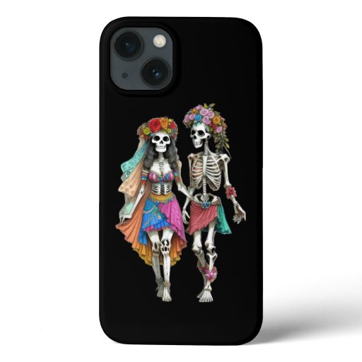 Hippie Skeleton Couple iPhone 13 Case