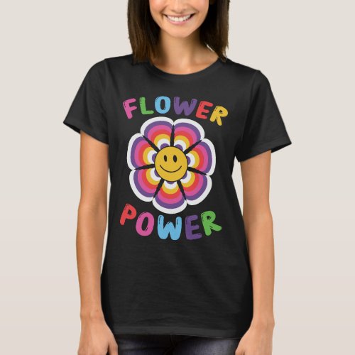 Hippie_Smiley_Face_Flower_Power_ T_Shirt