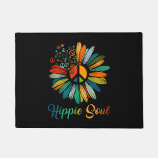 Hippie Soul Essential Peace Sign Hippie Sunflower Doormat