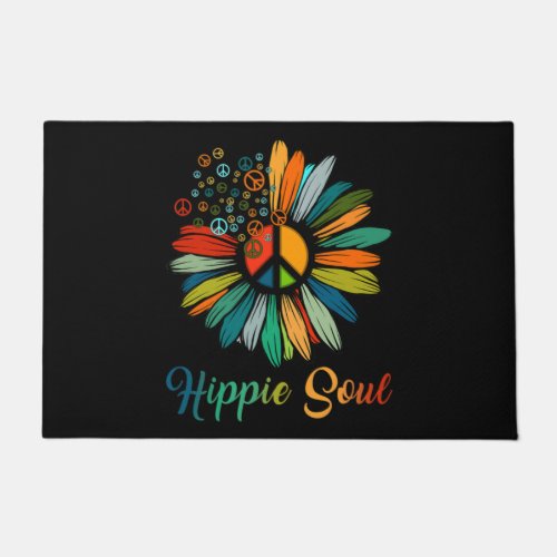 Hippie Soul Essential Peace Sign Hippie Sunflower Doormat
