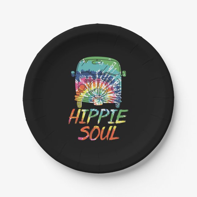 Hippie Soul Microbus Van Hippie Lifestyle Hippie Paper Plates (Front)