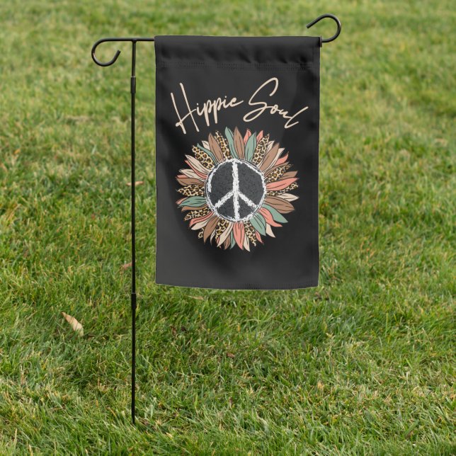 Hippie Soul Peace Sign Sunflower (In SItu)