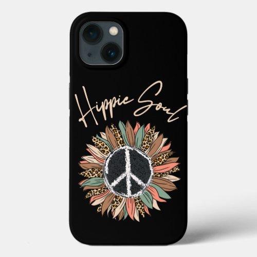 Hippie Soul Peace Sign Sunflower iPhone 13 Case