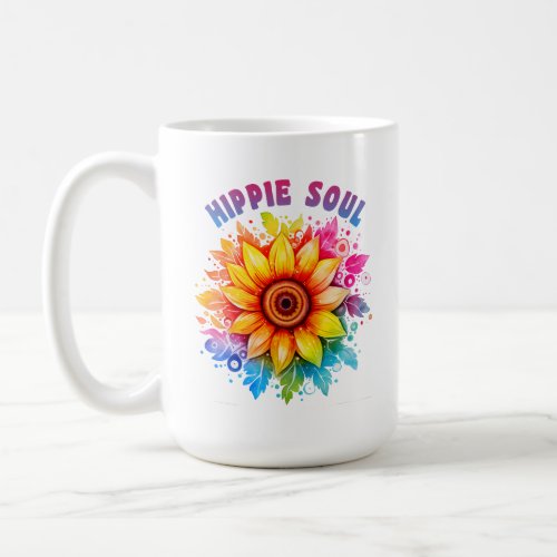 Hippie Soul Rainbow Sunflower Wild Vibes Coffee Mug