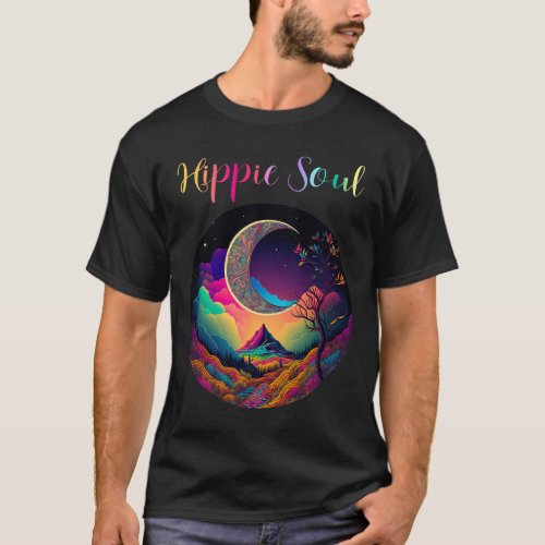 Hippie Soul Shirt Love Peace Moon Nature Colorful 