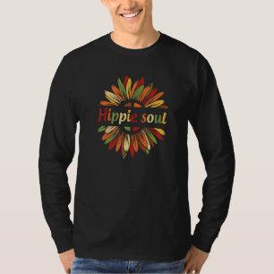 Hippie Soul Sunflower Monogram Retro Vintage T-Shirt