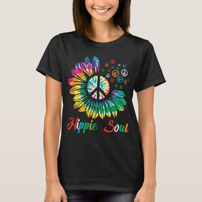 hippie soul tie die daise peace sign T-Shirt (Front)