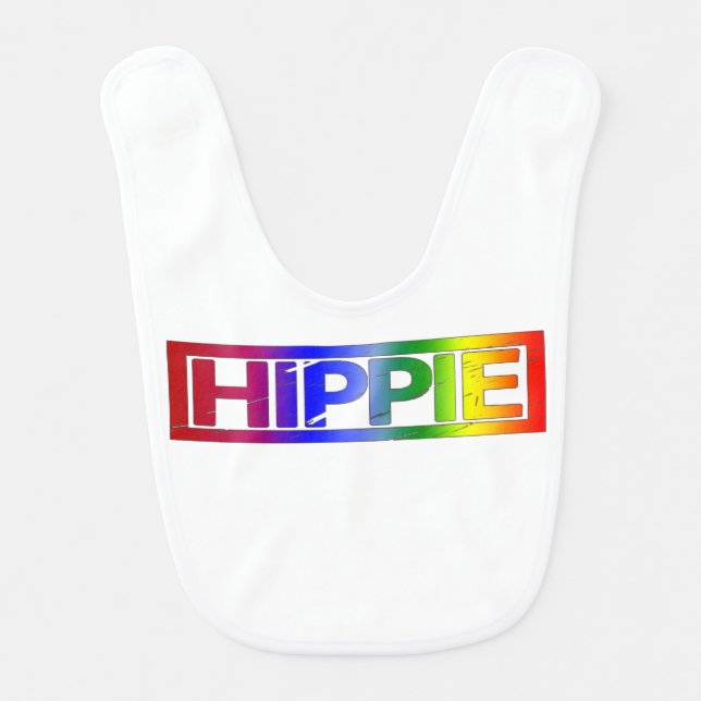 Hippie Stamp Baby Bib (Front)