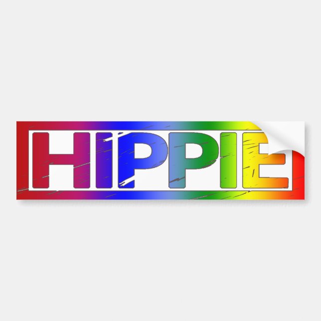 Hippie Stamp Bumper Sticker (Front)
