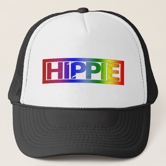 Hippie Stamp Trucker Hat (Front)